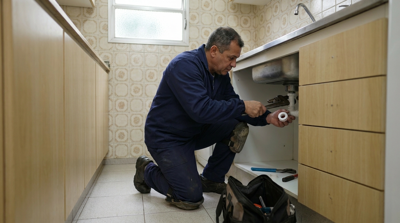 Encanador trabalhando em Governador Valadares‑MG
